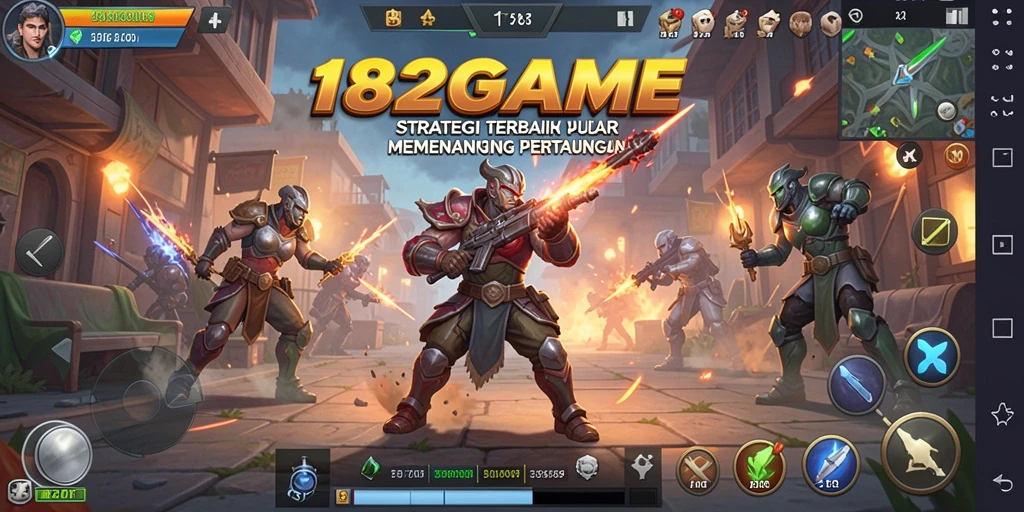 Screenshot yang menunjukkan gameplay intens 182GAME.