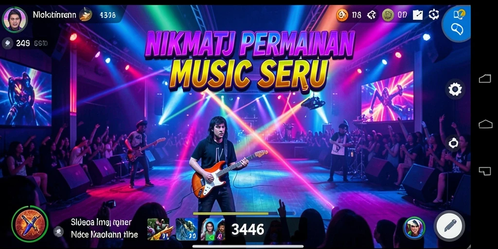 Screenshot menunjukkan pengalaman bermain musik yang seru dan interaktif.