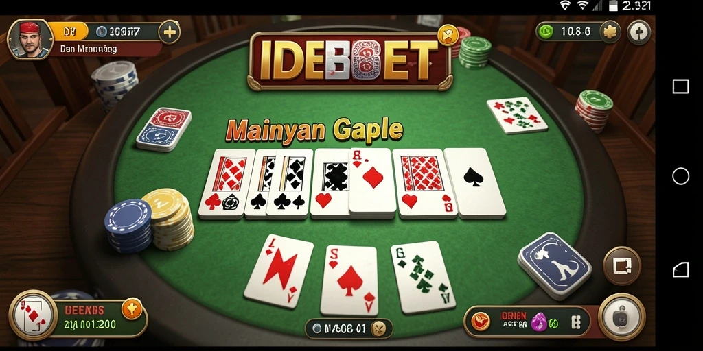 Screenshot menunjukkan gameplay seru Gaple di IDEBET.
