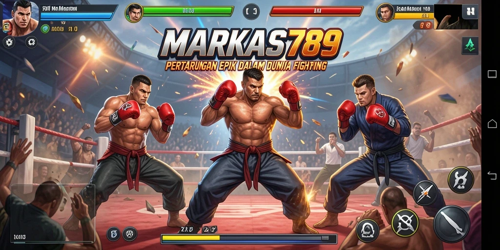 Tampilan aksi seru dari gameplay MARKAS789 yang menonjolkan pertarungan karakter.