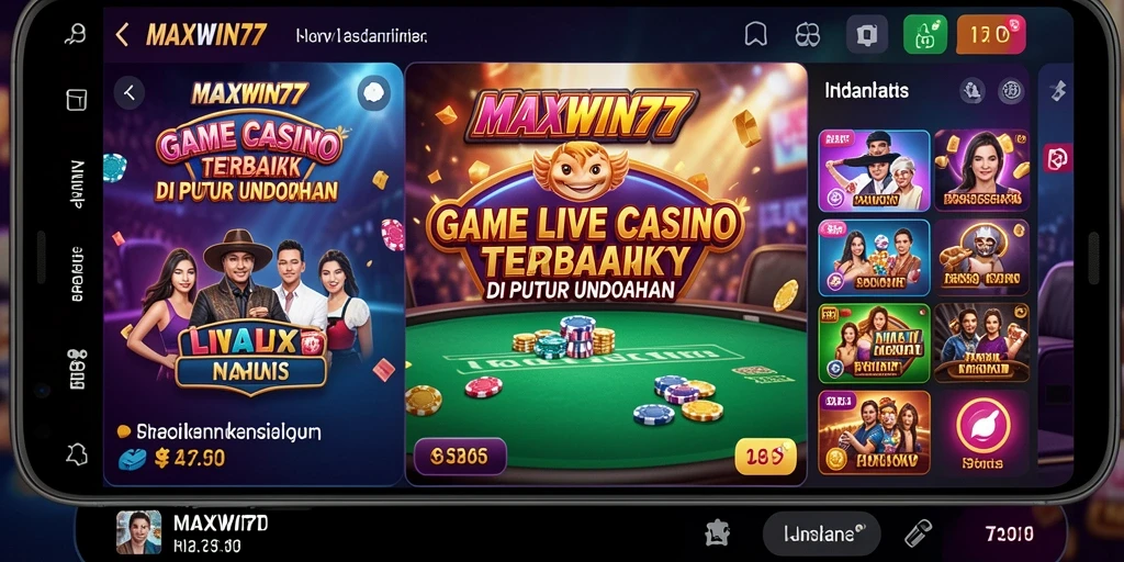 Tangkapan layar MAXWIN77 menunjukkan dealer langsung yang siap melayani pemain.