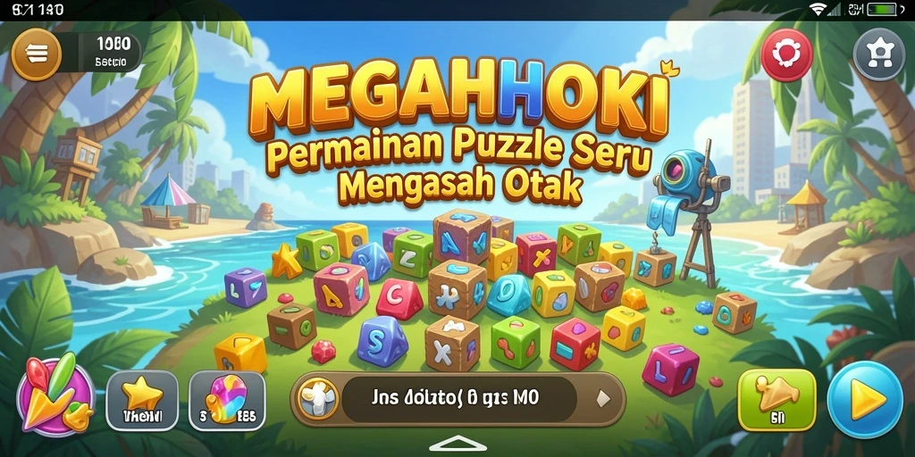 Screenshot gameplay MEGAHOKI menampilkan tantangan puzzle yang menarik.