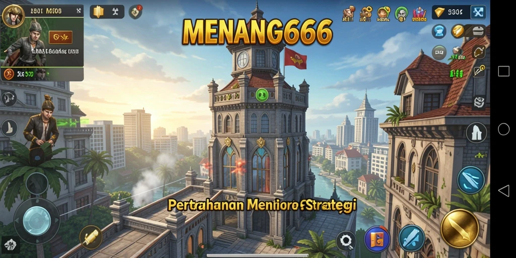 Tampilan gameplay seru di MENANG666 dengan strategi Tower Defense.