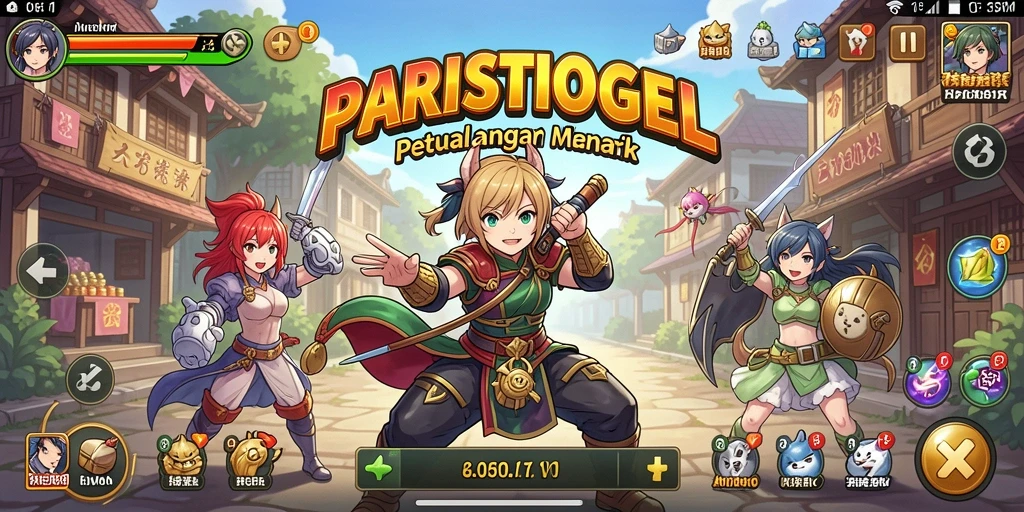 Tangkapan layar menunjukkan gameplay yang seru dan karakter Anime.