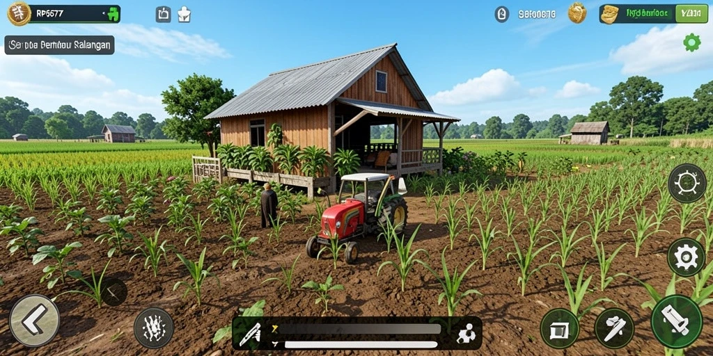 Tampilan gameplay RP6677 yang menawan saat bertani.