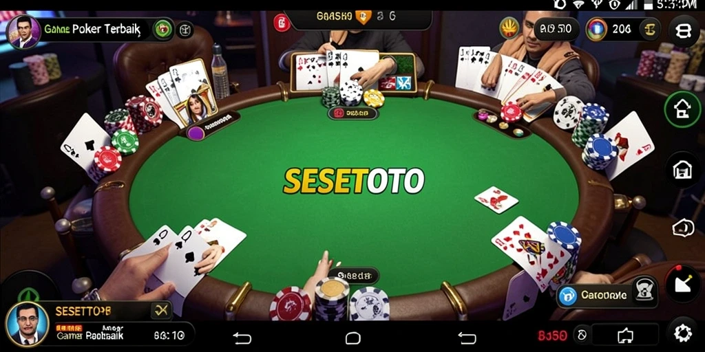 Screenshot gameplay SESETOTO menampilkan aksi seru permainan Poker.